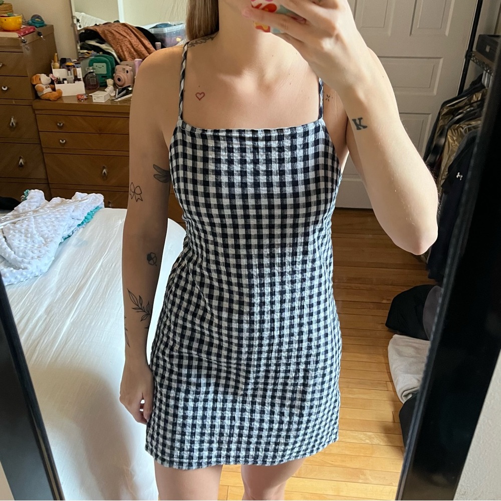 American Eagle Gingham Tie Dress